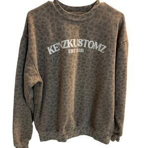 KENZKUSTOMZ CAMO/ANIMAL PRINT COTTON FLEECE SWEATSHIRT MEN'S LARGE